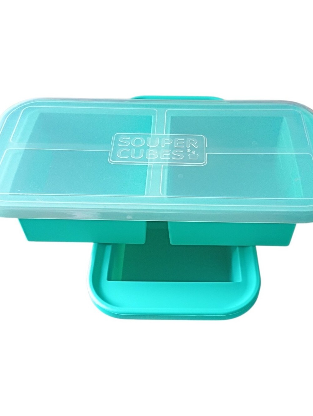 Souper Cubes 2 Cup Silicone Freezer Molds with Lid 2 Molds Aqua